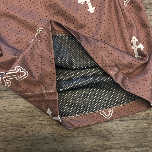 Generic Mesh Brown Shorts with Cross Pattern - Picture 3 of 5